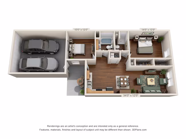 Phase 1 Two Bedroom, Two Bath 5414 floor plan